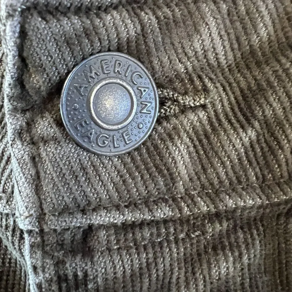 Mens American Eagle Flex Slim Lived-in Corduroy‎ Pants - Grey - 32 X 34